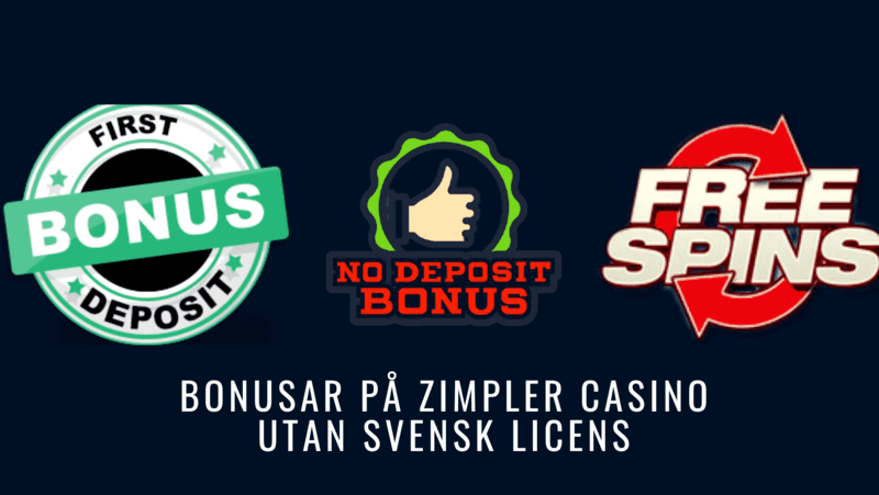 Bonusar på Zimpler casino utan svensk licens