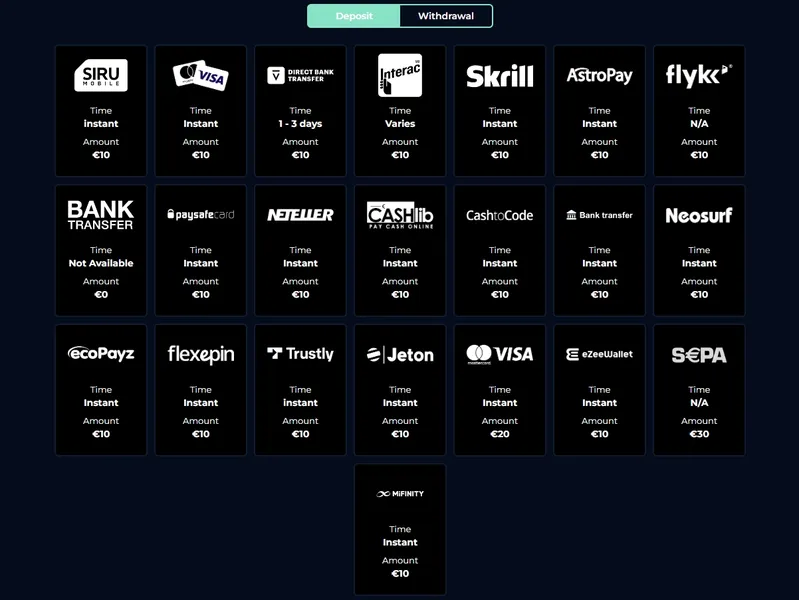 Betalningsmetoder på NordSlot Casino