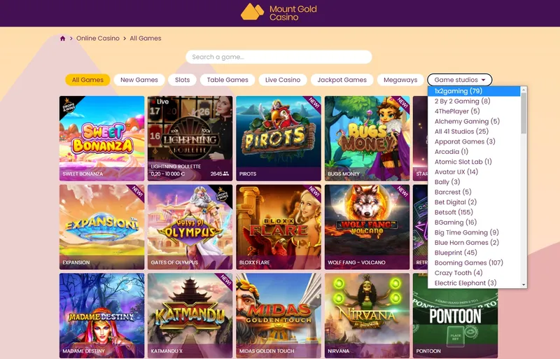 Casino Mount Gold Games